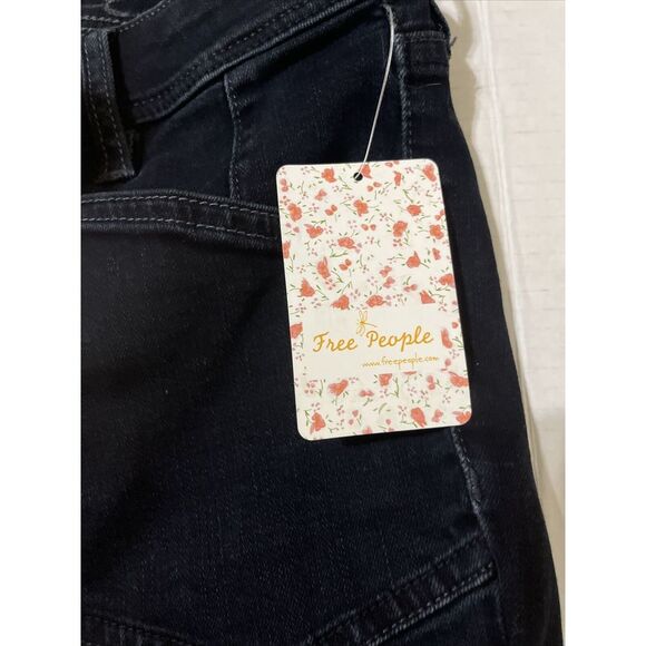 We the Free People Ivy Denim Released Raw Hem Skinny Jean Waist Size 28 $98 NWT - Picture 15 of 15